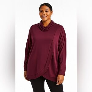 NWT Banana Republic Women’s Small Purple Burgundy Cowl Neck Draped Sweater
